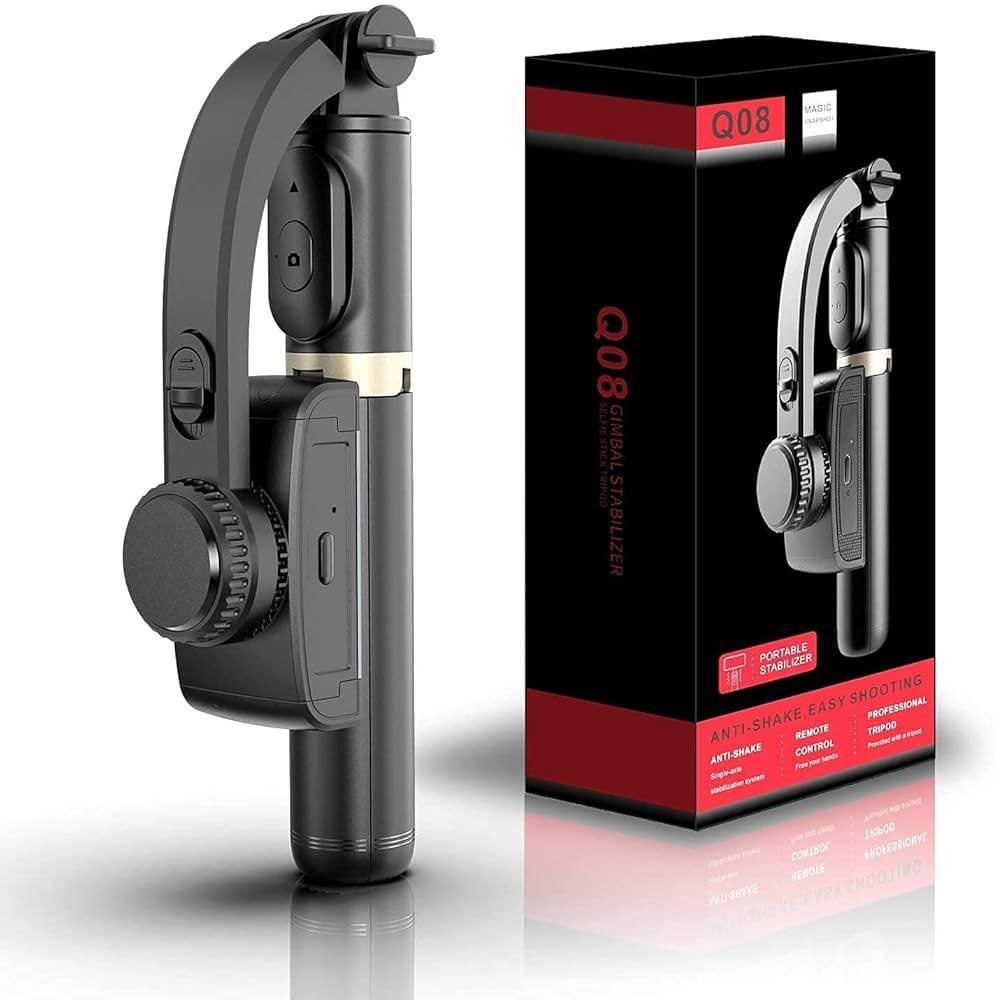 Q08 1-axis Gimbal Stabilizer 3-in-1 Extendable Selfie Stick