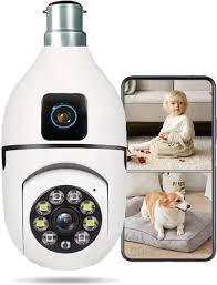 Smart Home Security Bulb Shape 360° Camera 1080p Wireless CCTV Security Camera