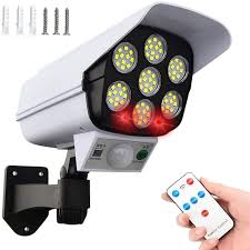 Solar-powered motion sensor light.